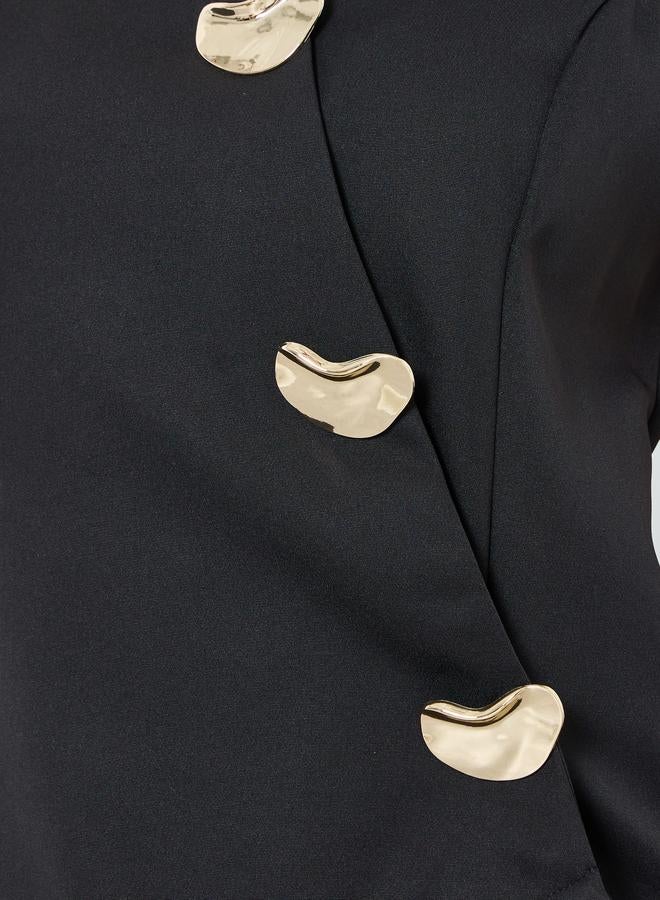 ستايلي جمبسوت بلا أكمام وتصميم غير متماثل مع أزرار - Image 2